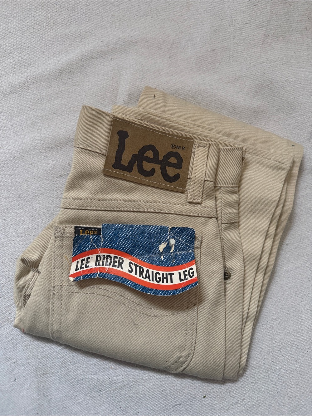 Vintage Lee Straight Leg Jeans - Beige